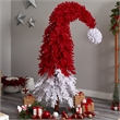 Nearly Natural 9ft Holiday Red Santa Hat Christmas Tree w/ 600 LED Multi-Color