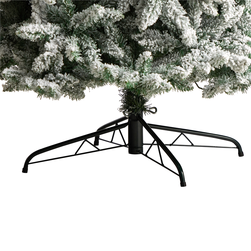 Nearly Natural 10ft Slim Flocked Montreal Fir Christmas Tree w/800 WarmWhite LED