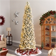Nearly Natural 10ft Slim Flocked Montreal Fir Christmas Tree w/800 WarmWhite LED