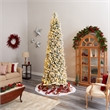 Nearly Natural 10ft Slim Flocked Montreal Fir Christmas Tree w/800 WarmWhite LED
