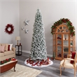Nearly Natural 10ft Slim Flocked Montreal Fir Christmas Tree w/800 WarmWhite LED