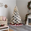 Nearly Natural 7ft Flocked Austria Fir Christmas Tree w/ 400 Warm White LED