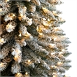 Nearly Natural 10ft Flocked Pencil Christmas Tree w/ 700 Clear Lights