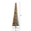 Nearly Natural 11ft Flocked Pencil Christmas Tree w/ 850 Clear Lights