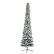 Nearly Natural 11ft Flocked Pencil Christmas Tree w/ 850 Clear Lights