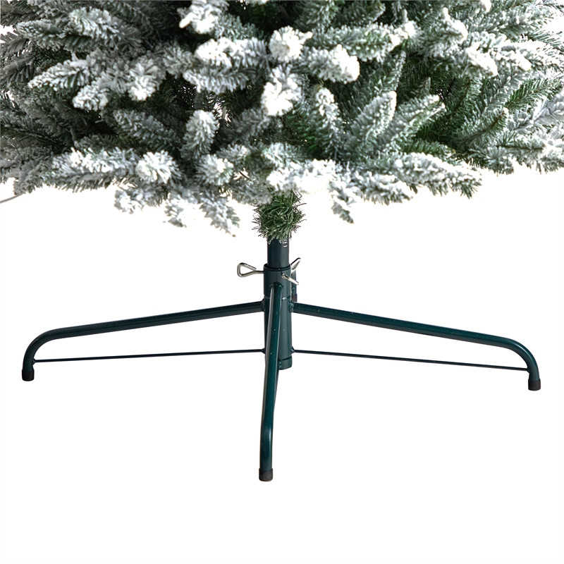 Nearly Natural 11ft Flocked Pencil Christmas Tree w/ 850 Clear Lights