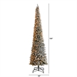 Nearly Natural 12ft Flocked Pencil Christmas Tree w/ 1000 Clear Lights