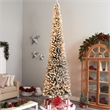 Nearly Natural 12ft Flocked Pencil Christmas Tree w/ 1000 Clear Lights