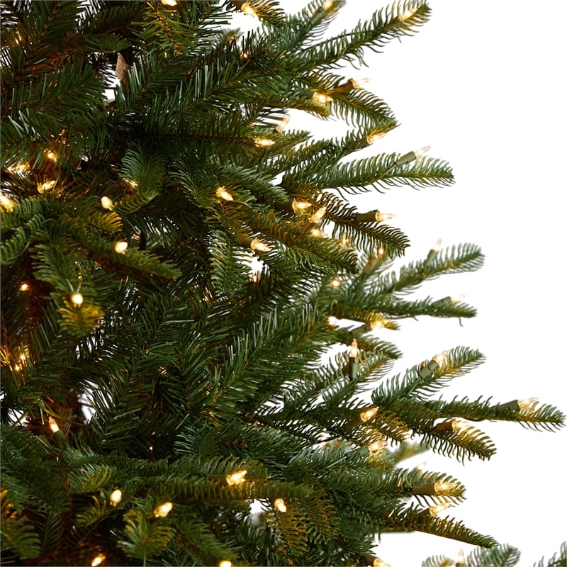 Nearly Natural 8ft Layered Washington Spruce Christmas Tree w/ 650 Clear Lights