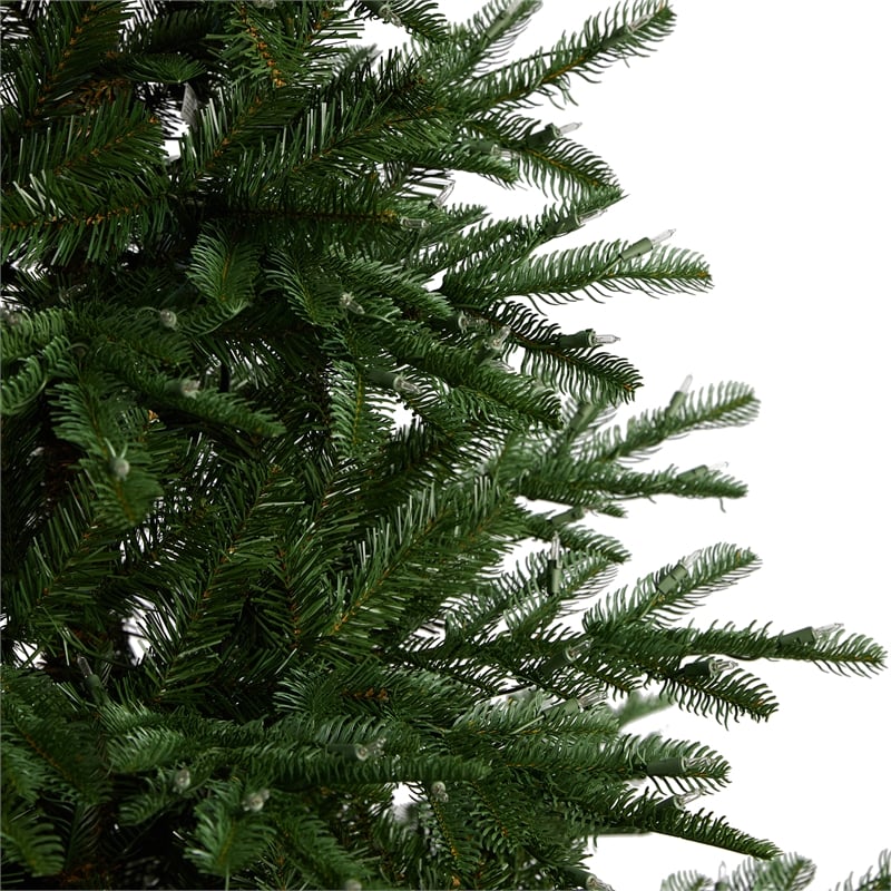 Nearly Natural 8ft Layered Washington Spruce Christmas Tree w/ 650 Clear Lights