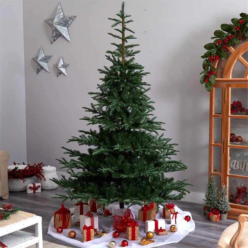 Nearly Natural 8ft Layered Washington Spruce Christmas Tree w/ 650 Clear Lights