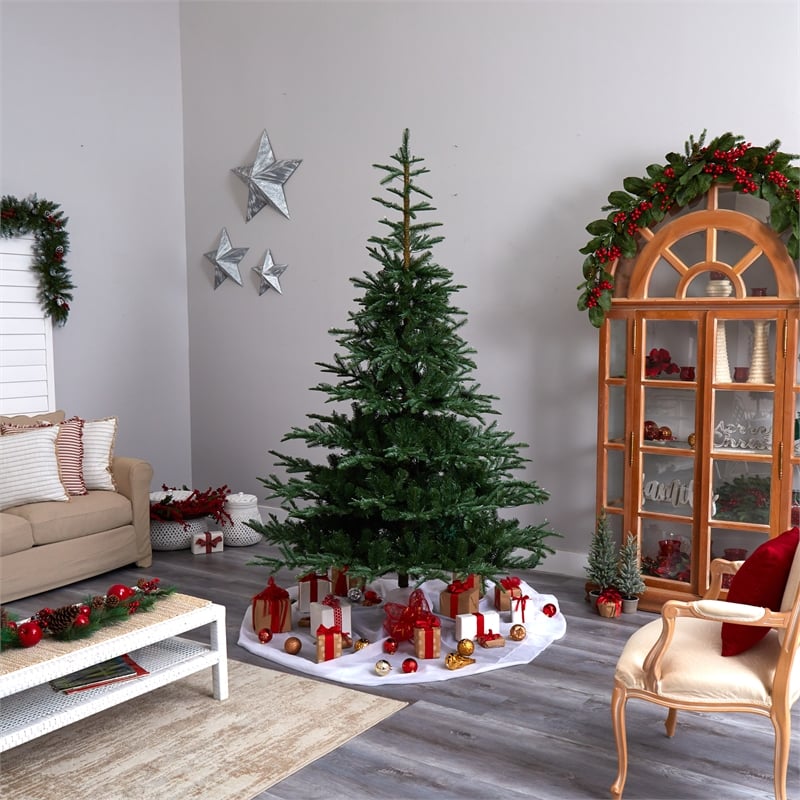 Nearly Natural 8ft Layered Washington Spruce Christmas Tree w/ 650 Clear Lights