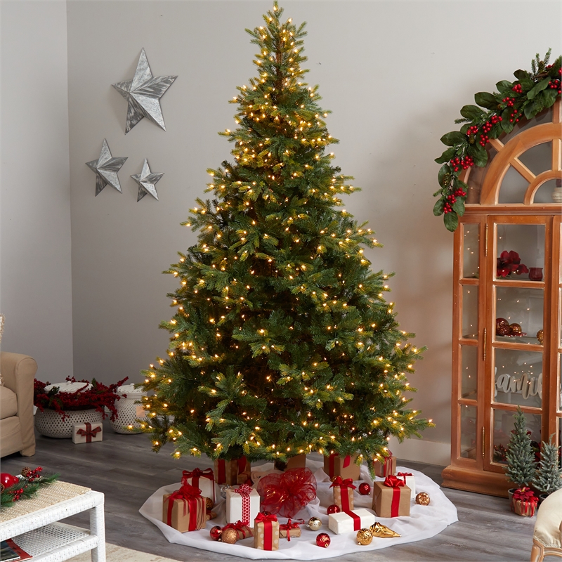 Nearly Natural 9ft North Carolina Spruce Christmas Tree w/ 750 Clear Lights