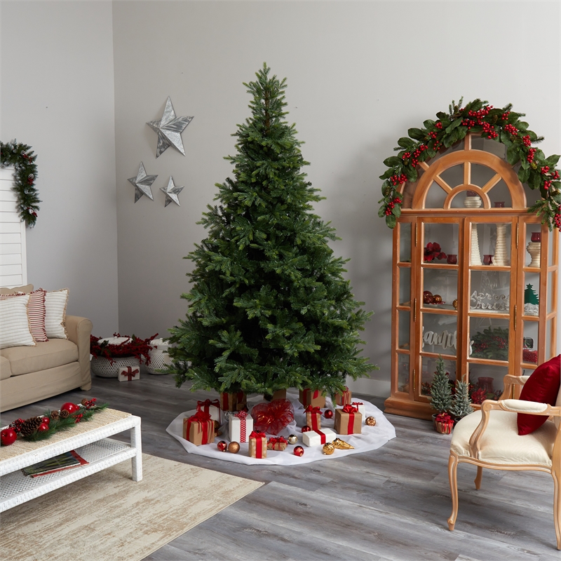 Nearly Natural 9ft North Carolina Spruce Christmas Tree w/ 750 Clear Lights
