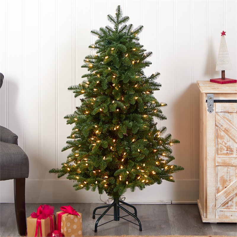 Nearly Natural 4ft South Carolina Fir Christmas Tree w/ 250 Clear Lights