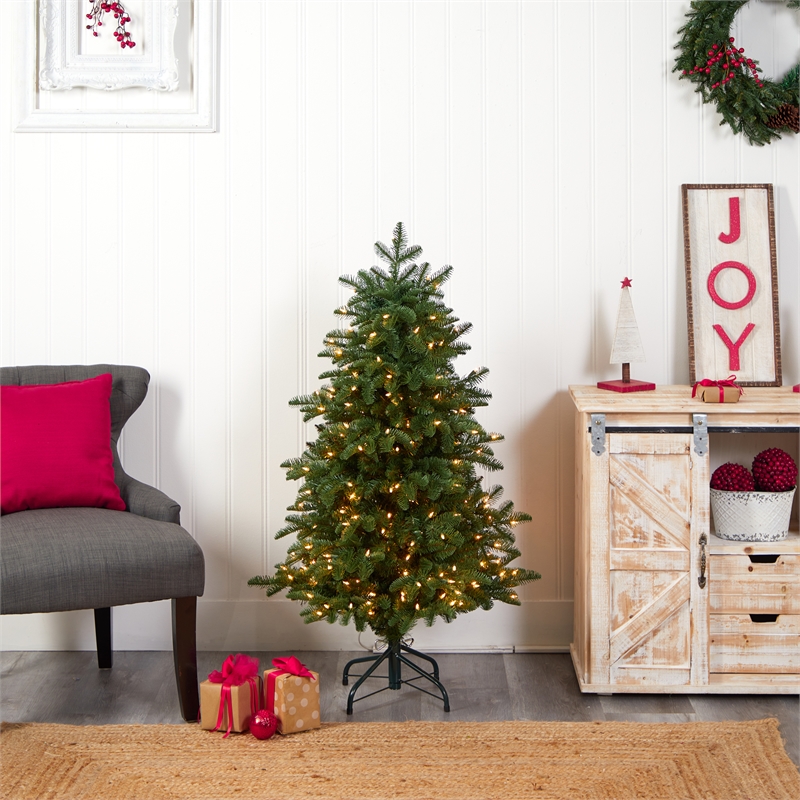 Nearly Natural 4ft South Carolina Fir Christmas Tree w/ 250 Clear Lights