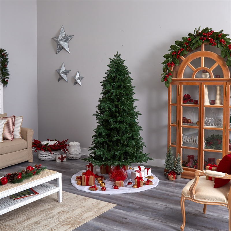 Nearly Natural 7ft South Carolina Fir Christmas Tree w/ 550 Clear LED Lights
