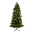 Nearly Natural 7ft South Carolina Fir Christmas Tree w/ 550 Clear LED Lights