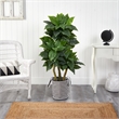 Nearly Natural 5ft Bird Nest Tree in Black & White Natural Jute & Cotton Planter