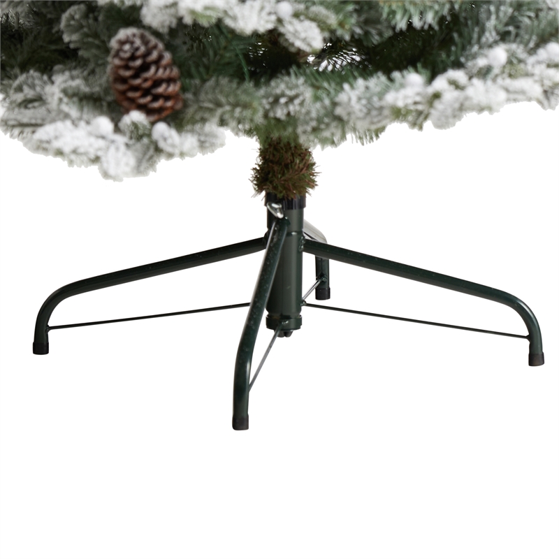Nearly Natural 7.5ft Flocked Alaskan Pre-Lit Christmas Tree 350 LED Lights