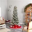 Nearly Natural 7.5ft Flocked Alaskan Pre-Lit Christmas Tree 350 LED Lights