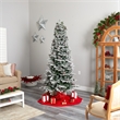 Nearly Natural 7.5ft Flocked Alaskan Pre-Lit Christmas Tree 350 LED Lights
