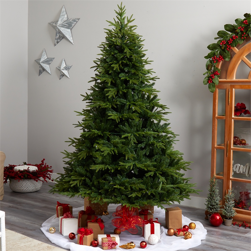 Nearly Natural 8ft Colorado Mountain Fir Natural Look Christmas Tree w/ 700 LED
