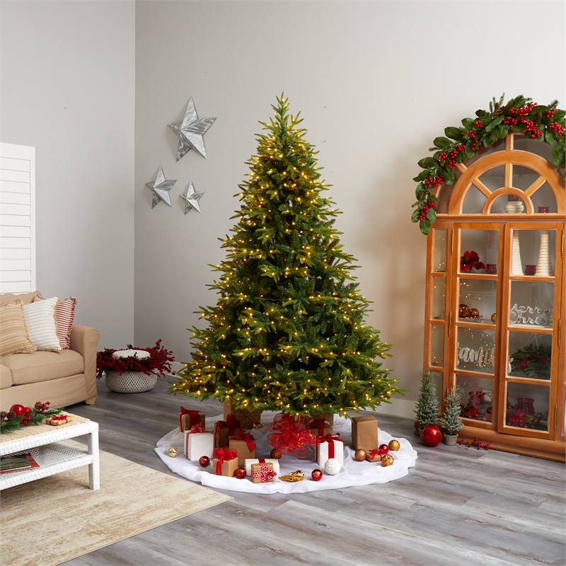 Nearly Natural 8ft Colorado Mountain Fir Natural Look Christmas Tree w/ 700 LED