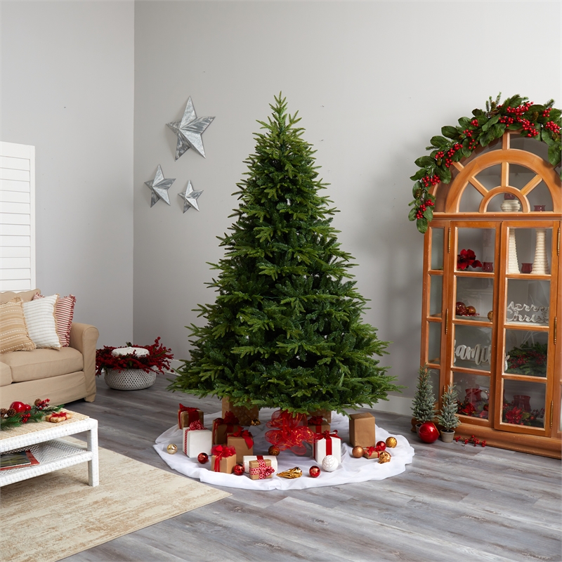 Nearly Natural 8ft Colorado Mountain Fir Natural Look Christmas Tree w/ 700 LED
