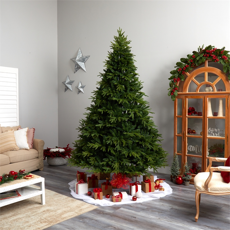 Nearly Natural 9ft Colorado Mountain Fir Natural Look Christmas Tree w/ 900 LED