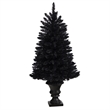 Nearly Natural 4ft Black Halloween Christmas Tree in Urn w/100 Orange LED Lights