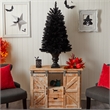 Nearly Natural 4ft Black Halloween Christmas Tree in Urn w/100 Orange LED Lights