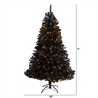 Nearly Natural 6ft Black Christmas Tree w/ 400 Clear LED Lights and 1036 Tips