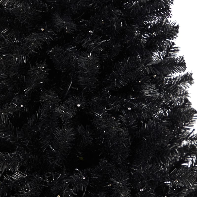 Nearly Natural 6ft Black Christmas Tree w/ 400 Clear LED Lights and 1036 Tips