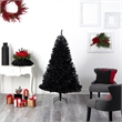 Nearly Natural 6ft Black Christmas Tree w/ 400 Clear LED Lights and 1036 Tips