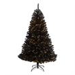 Nearly Natural 6ft Black Christmas Tree w/ 400 Clear LED Lights and 1036 Tips