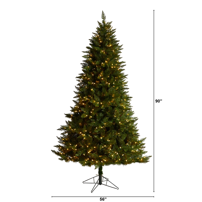 Nearly Natural 7.5ft Vermont Spruce Christmas Tree w/ 650 Color Changing