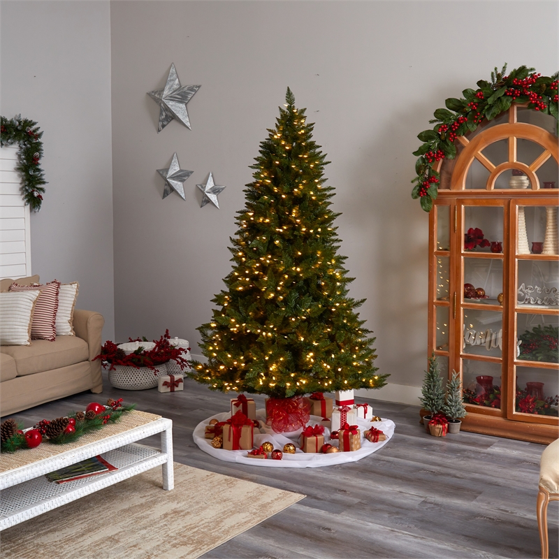 Nearly Natural 7.5ft Vermont Spruce Christmas Tree w/ 650 Color Changing