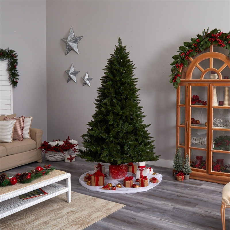 Nearly Natural 7.5ft Vermont Spruce Christmas Tree w/ 650 Color Changing