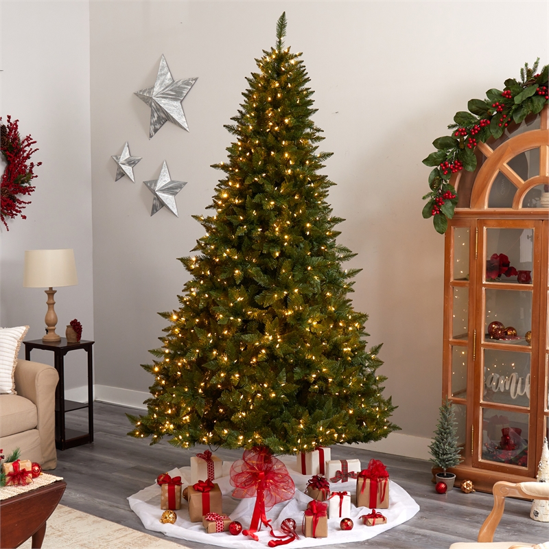 Nearly Natural 9ft Vermont Spruce Christmas Tree w/ 850 Color Changing