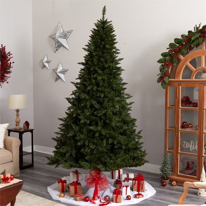 Nearly Natural 9ft Vermont Spruce Christmas Tree w/ 850 Color Changing