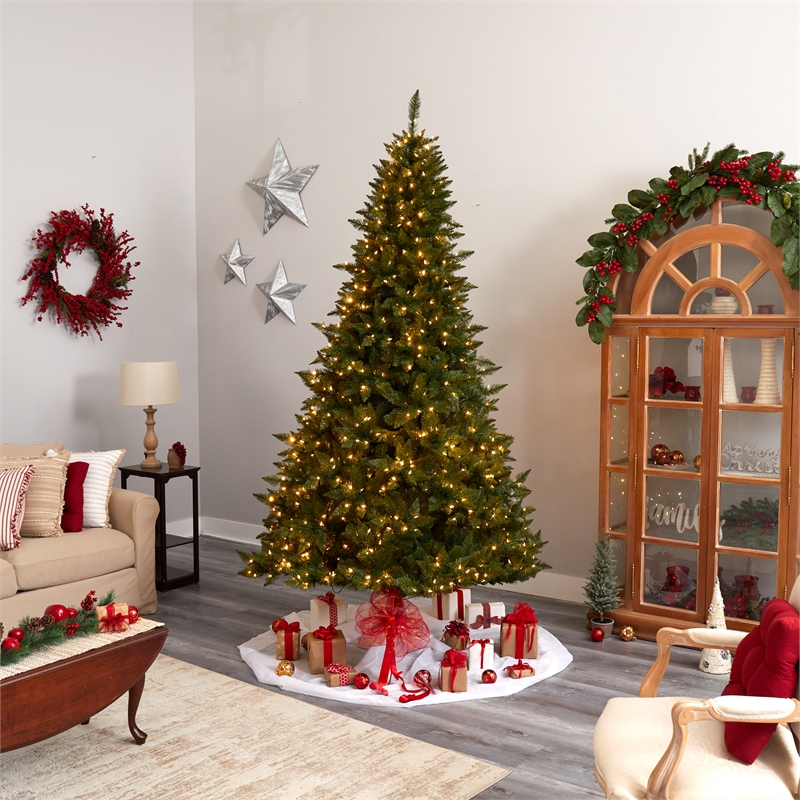 Nearly Natural 9ft Vermont Spruce Christmas Tree w/ 850 Color Changing