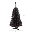 Nearly Natural 3ft Black Christmas Tree w/ 50 LED Lights 118 Bendable Branches