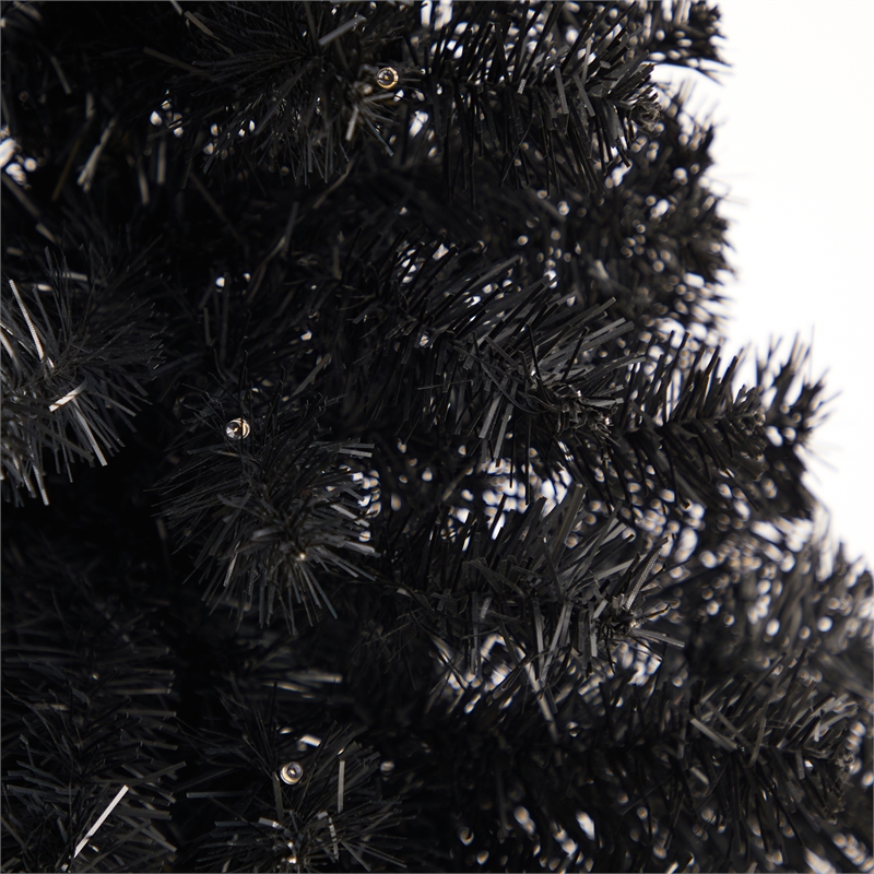 Nearly Natural 3ft Black Christmas Tree w/ 50 LED Lights 118 Bendable Branches