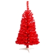 Nearly Natural 3ft Red Artificial Christmas Tree with 50 LED Lights