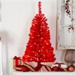 Nearly Natural 3ft Red Artificial Christmas Tree with 50 LED Lights