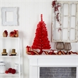 Nearly Natural 3ft Red Artificial Christmas Tree with 50 LED Lights