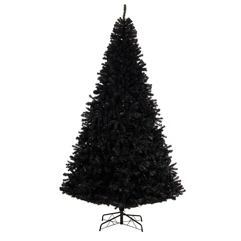 Nearly Natural 10ft Black Christmas Tree with 950 Clear LED Lights 3056 Tips