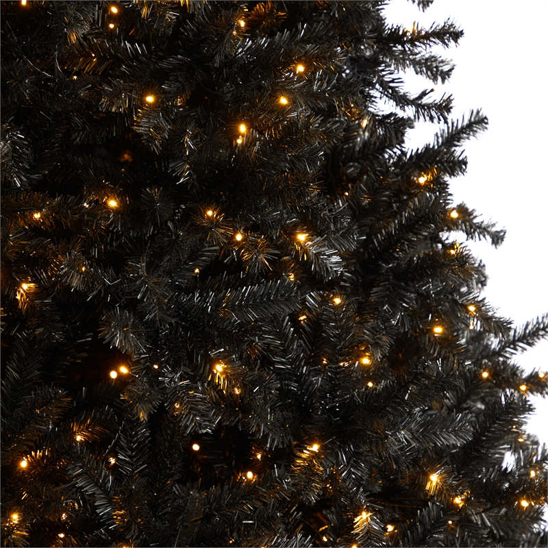 Nearly Natural 10ft Black Christmas Tree with 950 Clear LED Lights 3056 Tips
