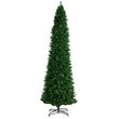 Nearly Natural 12ft Slim Green Mountain Pine Christmas Tree w/ 1100 Clear LED